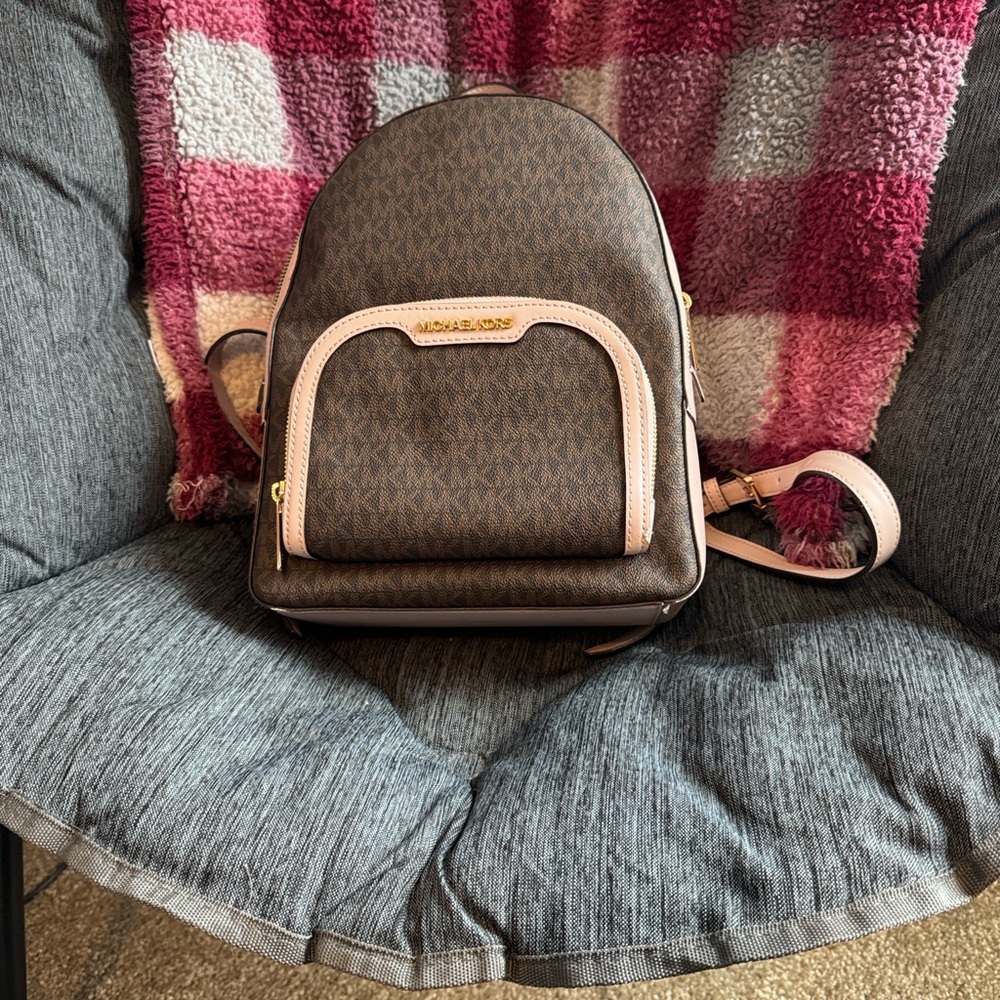 Michael Kors Elegant Brown and Pink Backpack